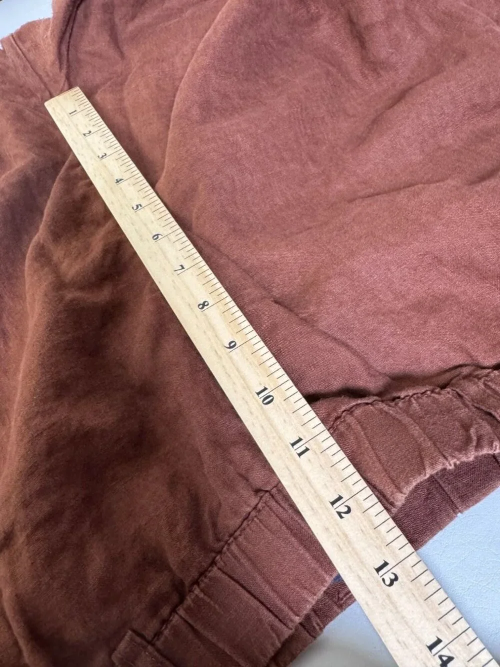 Quince Brown 100% Linen Crop Pants Womens XL Elastic Waist Relaxed Sustainable